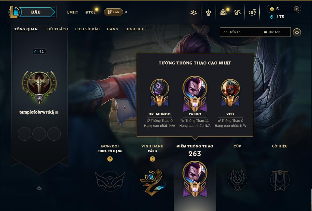 Acc Liên Minh Huyền Thoại/Đấu Trường Chân lý mã số 9311