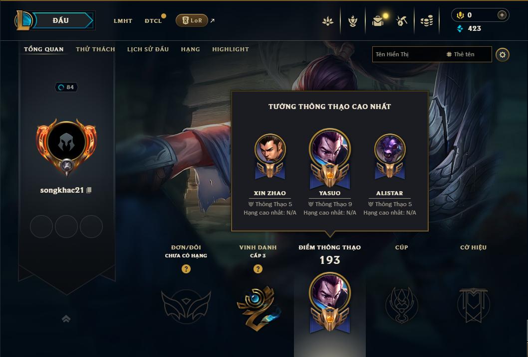 Acc Liên Minh Huyền Thoại/Đấu Trường Chân lý mã số 9312