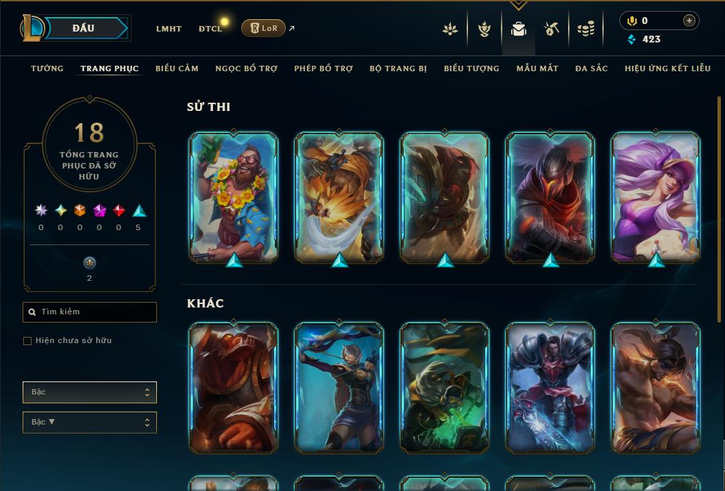 Acc Liên Minh Huyền Thoại/Đấu Trường Chân lý mã số 9312