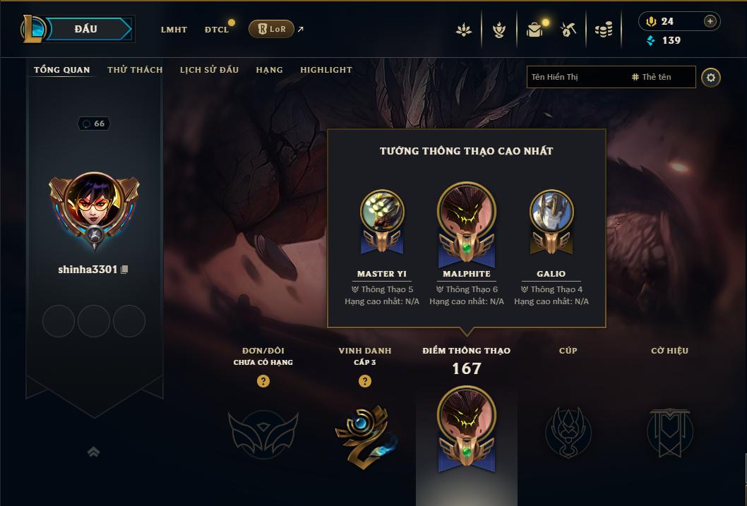 Acc Liên Minh Huyền Thoại/Đấu Trường Chân lý mã số 9313