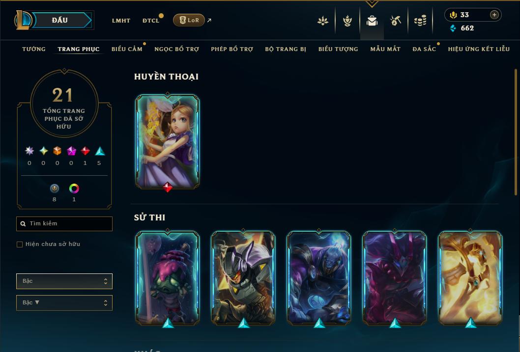 Acc Liên Minh Huyền Thoại/Đấu Trường Chân lý mã số 9315