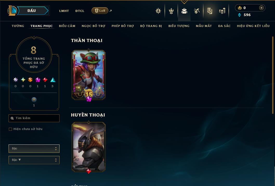 Acc Liên Minh Huyền Thoại/Đấu Trường Chân lý mã số 9341