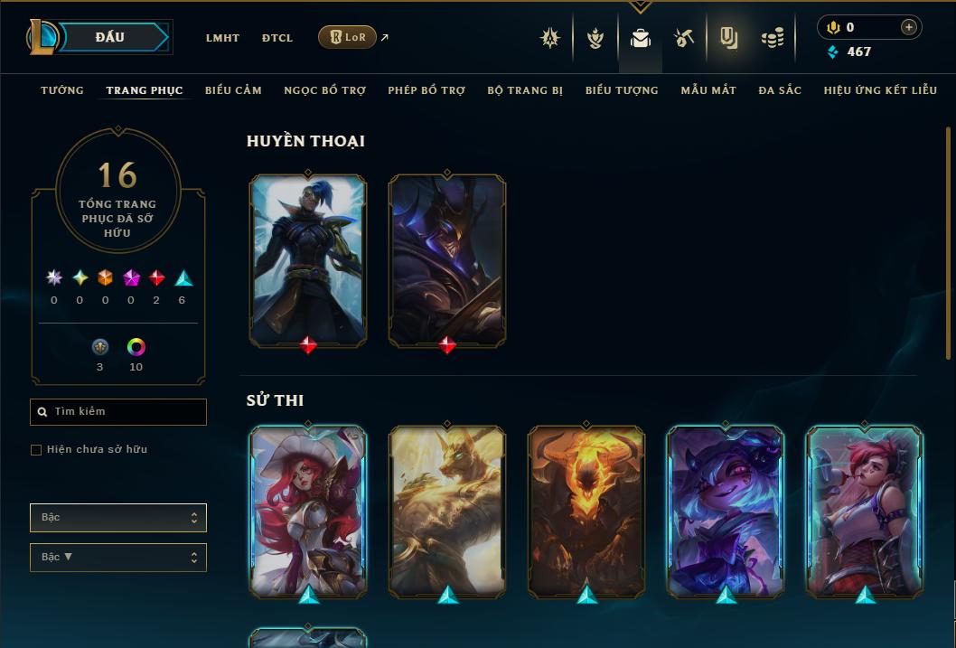 Acc Liên Minh Huyền Thoại/Đấu Trường Chân lý mã số 9344