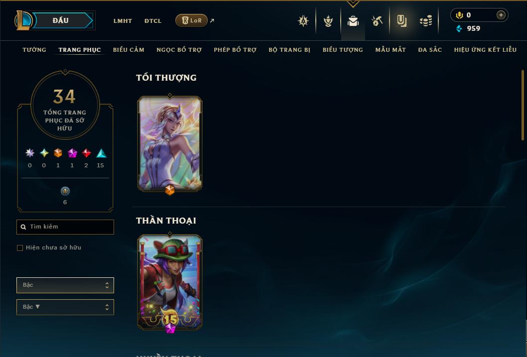 Acc Liên Minh Huyền Thoại/Đấu Trường Chân lý mã số 9347