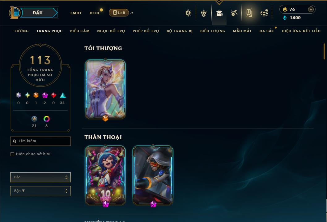 Acc Liên Minh Huyền Thoại/Đấu Trường Chân lý mã số 9348