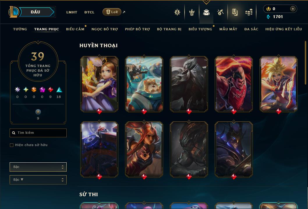 Acc Liên Minh Huyền Thoại/Đấu Trường Chân lý mã số 9349