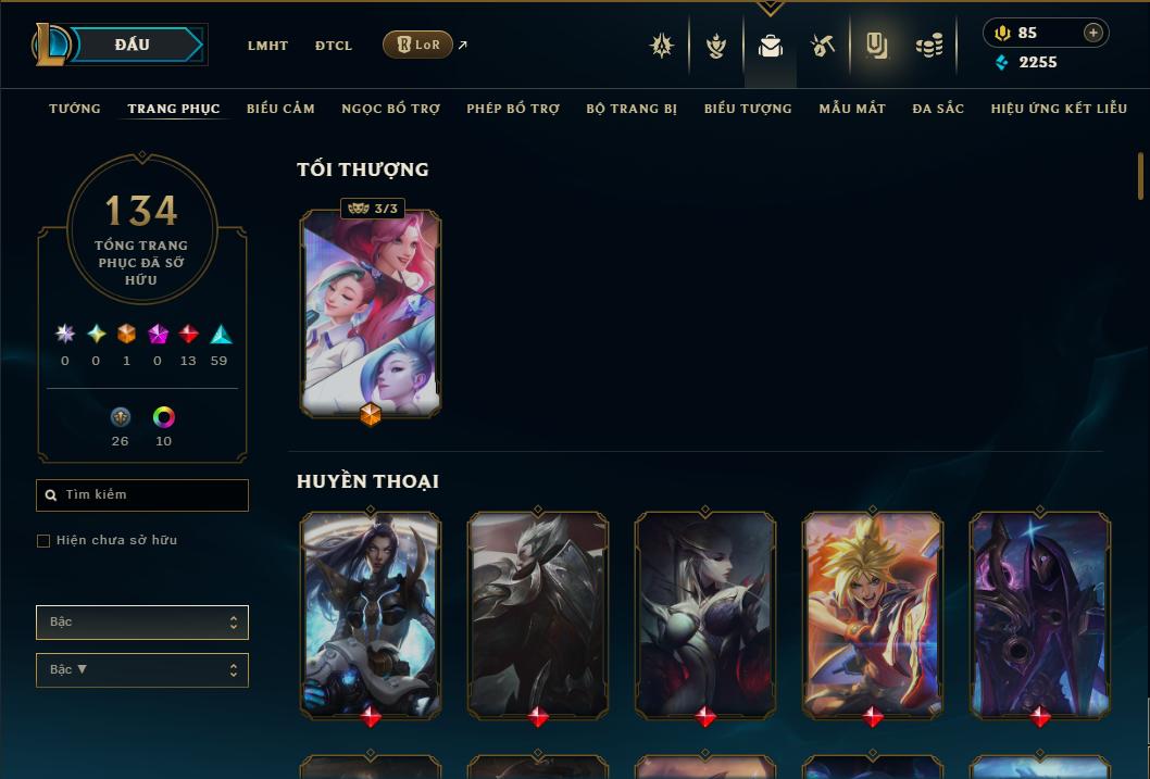 Acc Liên Minh Huyền Thoại/Đấu Trường Chân lý mã số 9350