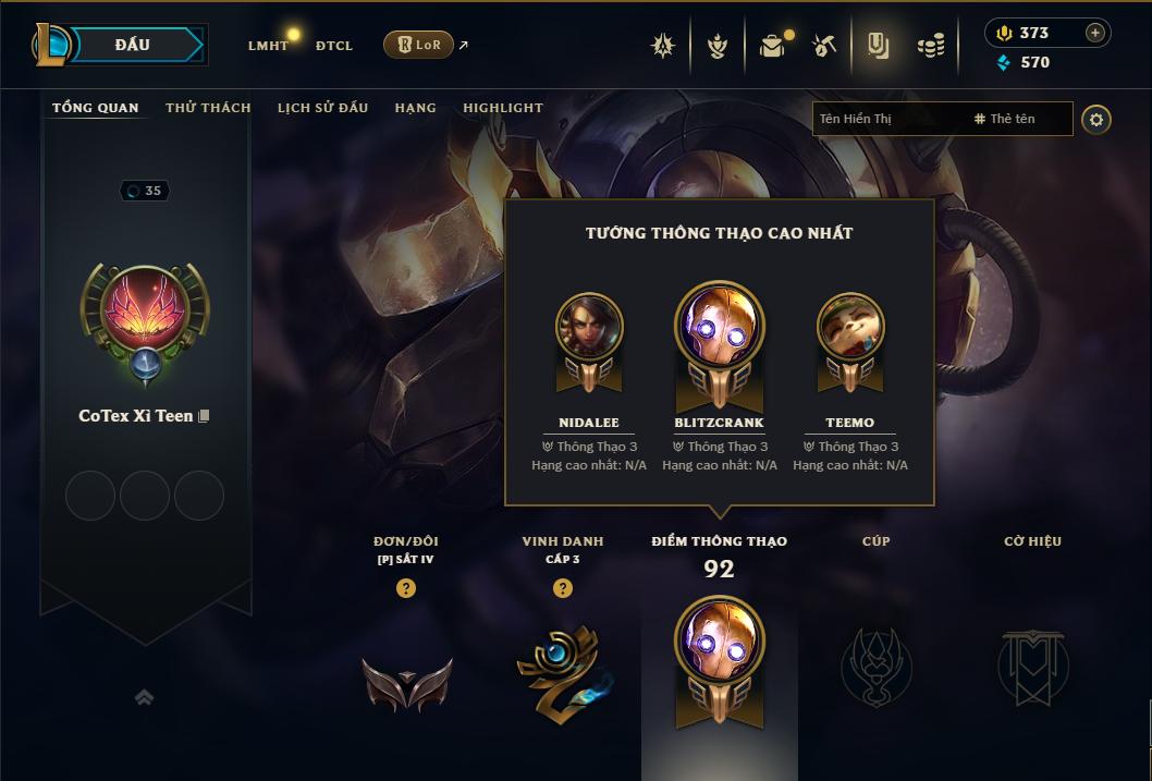 Acc Liên Minh Huyền Thoại/Đấu Trường Chân lý mã số 9351