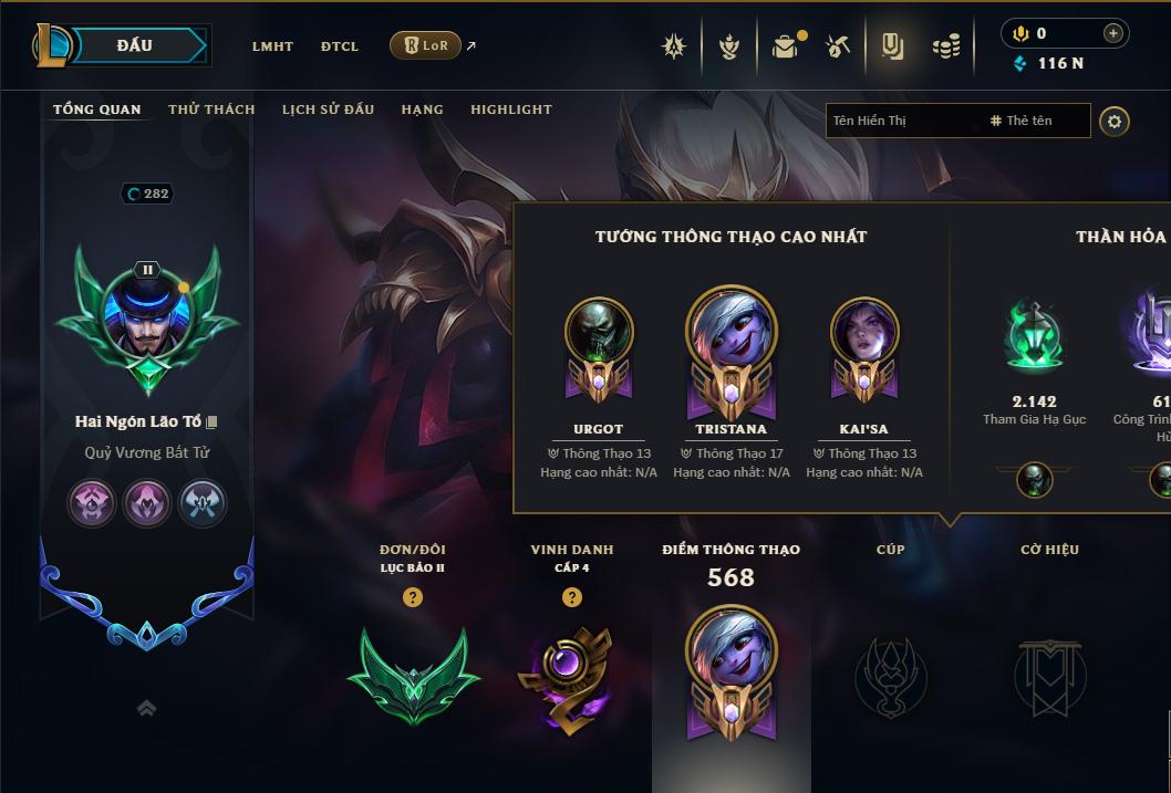 Acc Liên Minh Huyền Thoại/Đấu Trường Chân lý mã số 9353