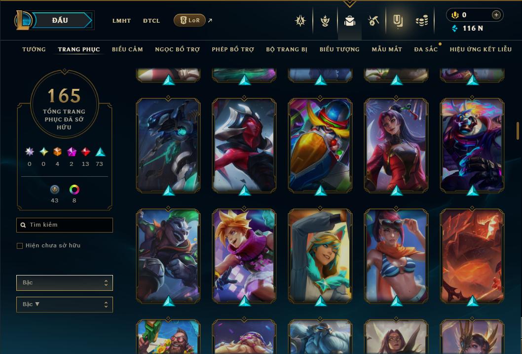 Acc Liên Minh Huyền Thoại/Đấu Trường Chân lý mã số 9353