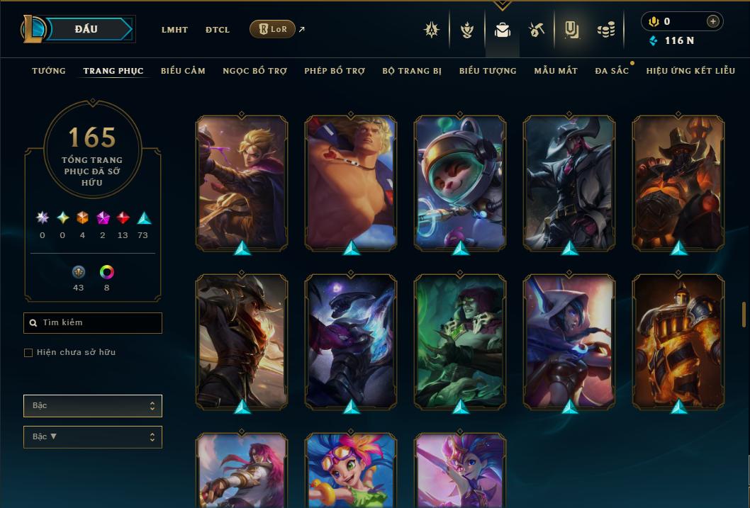 Acc Liên Minh Huyền Thoại/Đấu Trường Chân lý mã số 9353