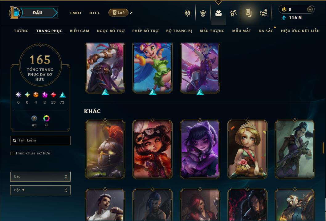 Acc Liên Minh Huyền Thoại/Đấu Trường Chân lý mã số 9353