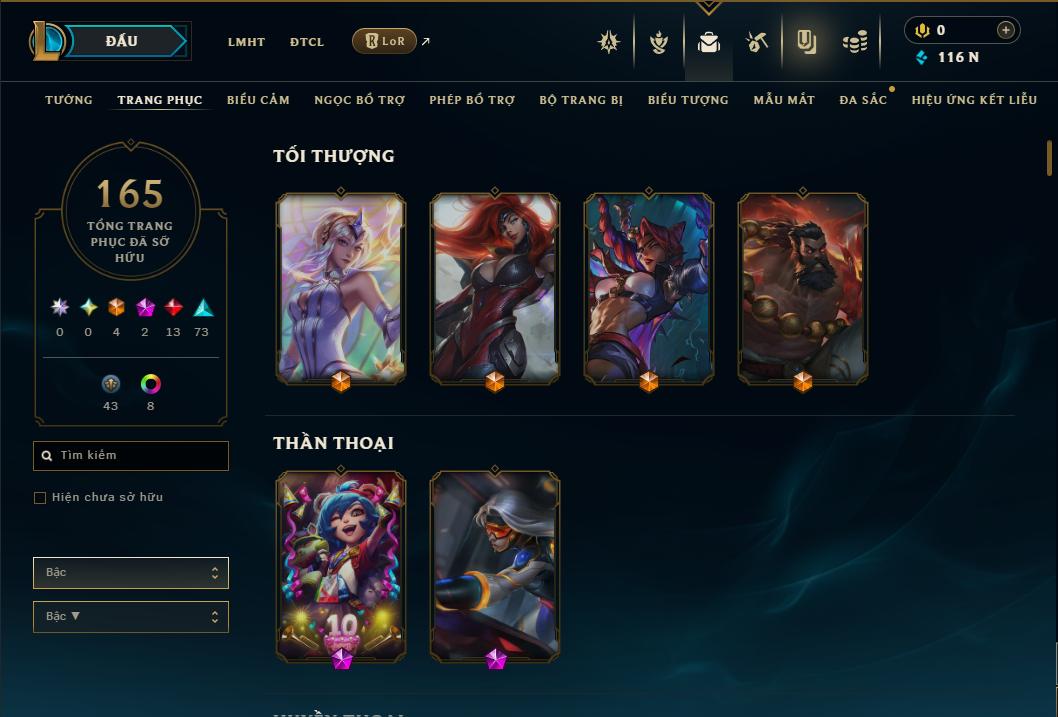 Acc Liên Minh Huyền Thoại/Đấu Trường Chân lý mã số 9353