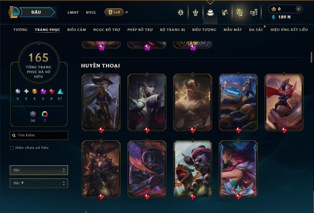 Acc Liên Minh Huyền Thoại/Đấu Trường Chân lý mã số 9354