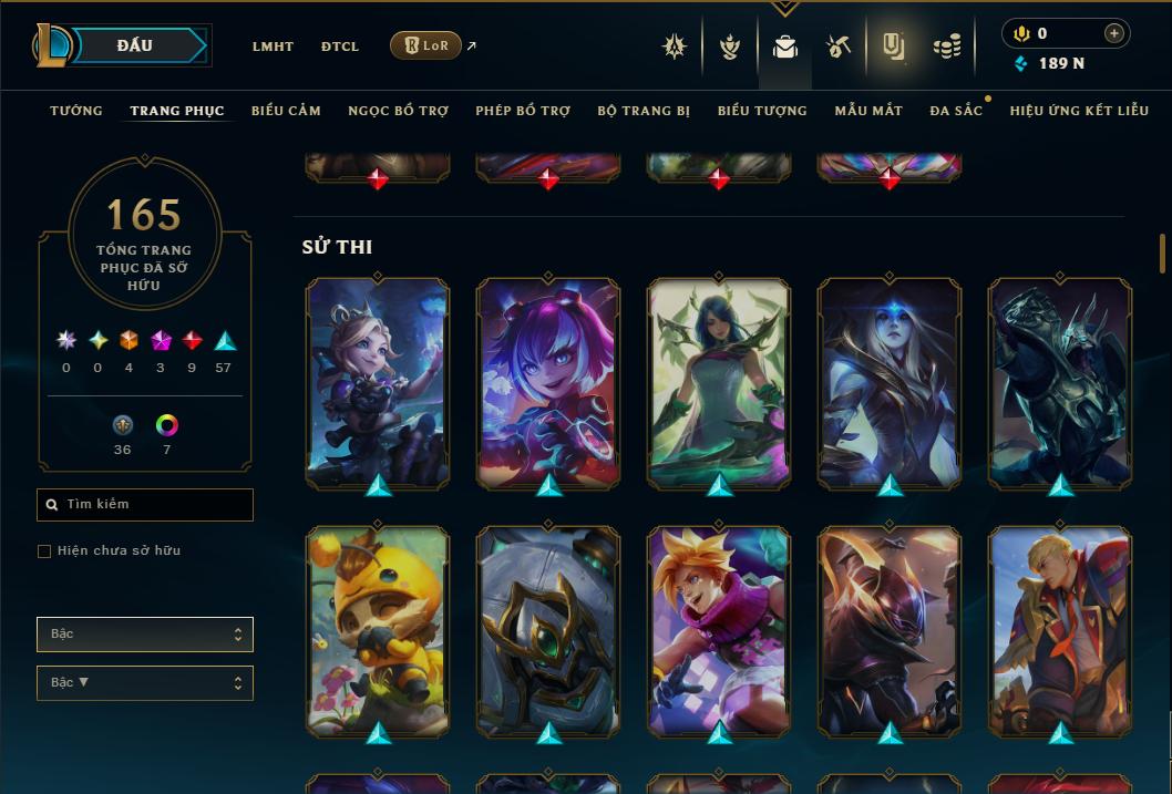 Acc Liên Minh Huyền Thoại/Đấu Trường Chân lý mã số 9354