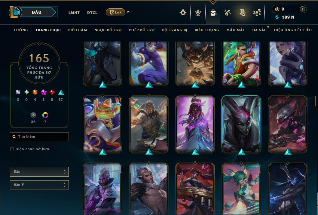 Acc Liên Minh Huyền Thoại/Đấu Trường Chân lý mã số 9354