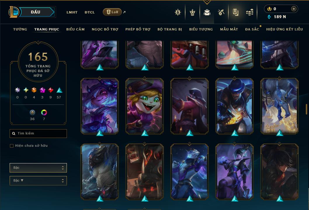 Acc Liên Minh Huyền Thoại/Đấu Trường Chân lý mã số 9354