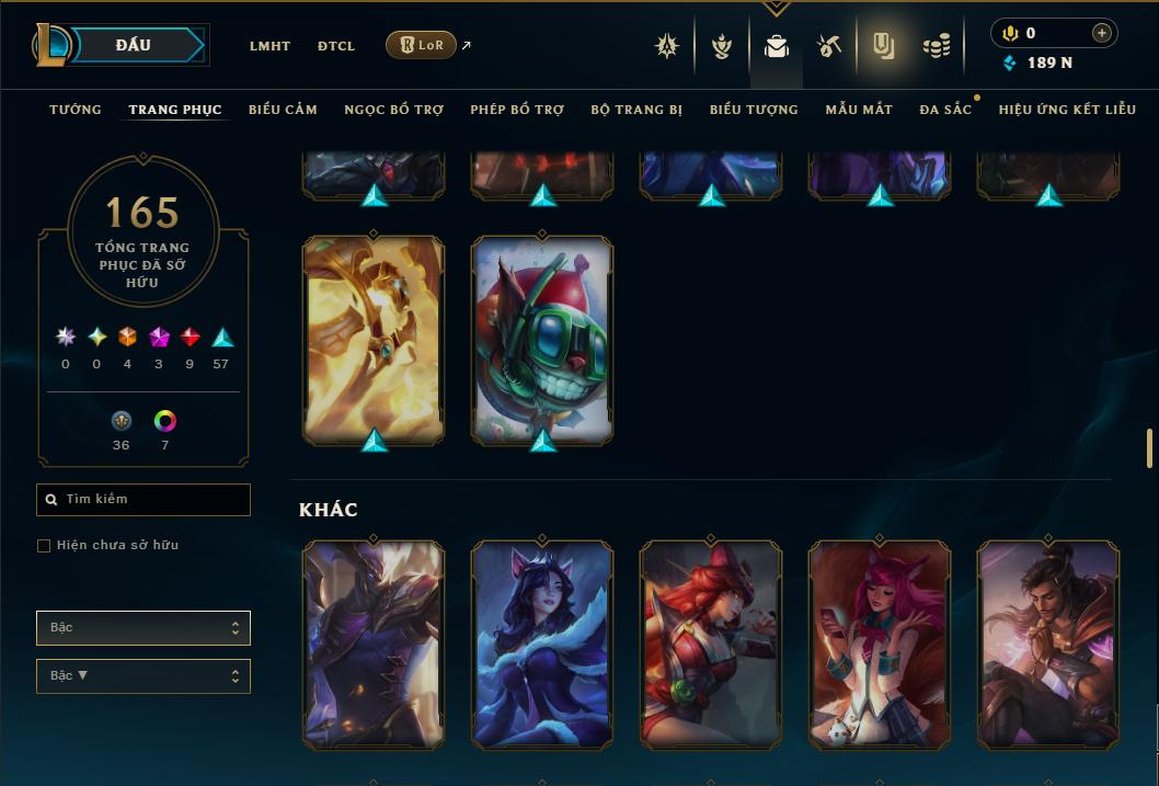 Acc Liên Minh Huyền Thoại/Đấu Trường Chân lý mã số 9354