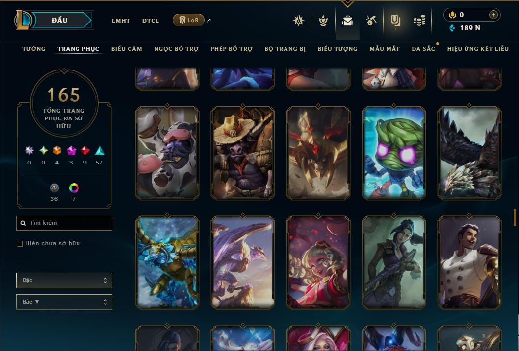 Acc Liên Minh Huyền Thoại/Đấu Trường Chân lý mã số 9354