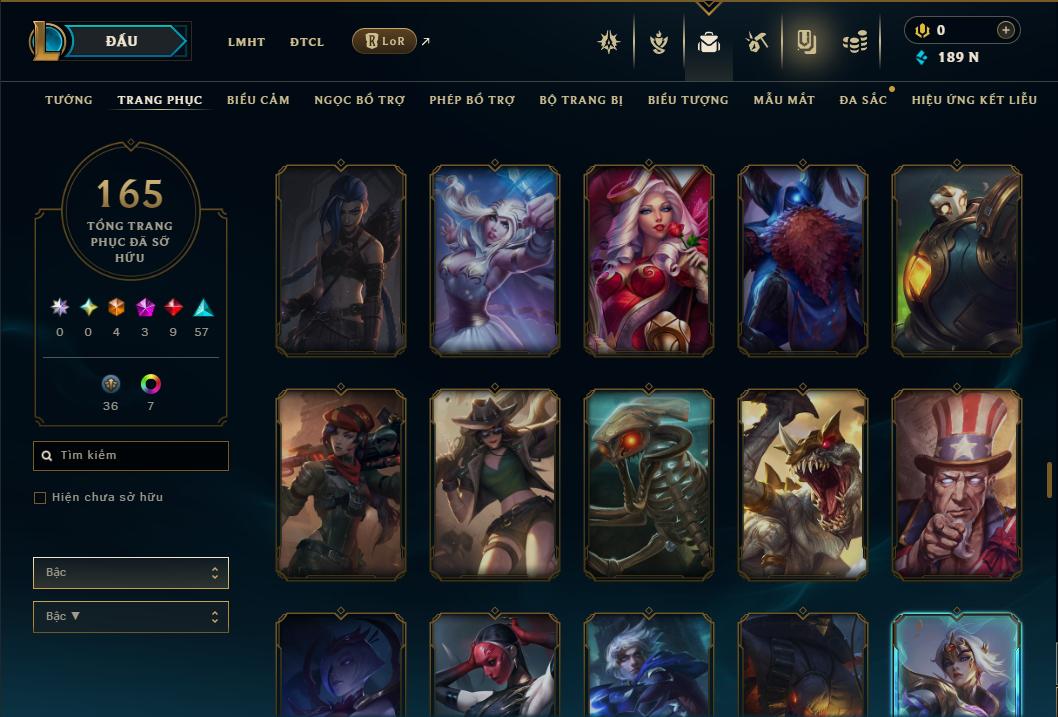 Acc Liên Minh Huyền Thoại/Đấu Trường Chân lý mã số 9354