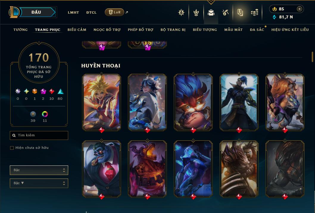 Acc Liên Minh Huyền Thoại/Đấu Trường Chân lý mã số 9355