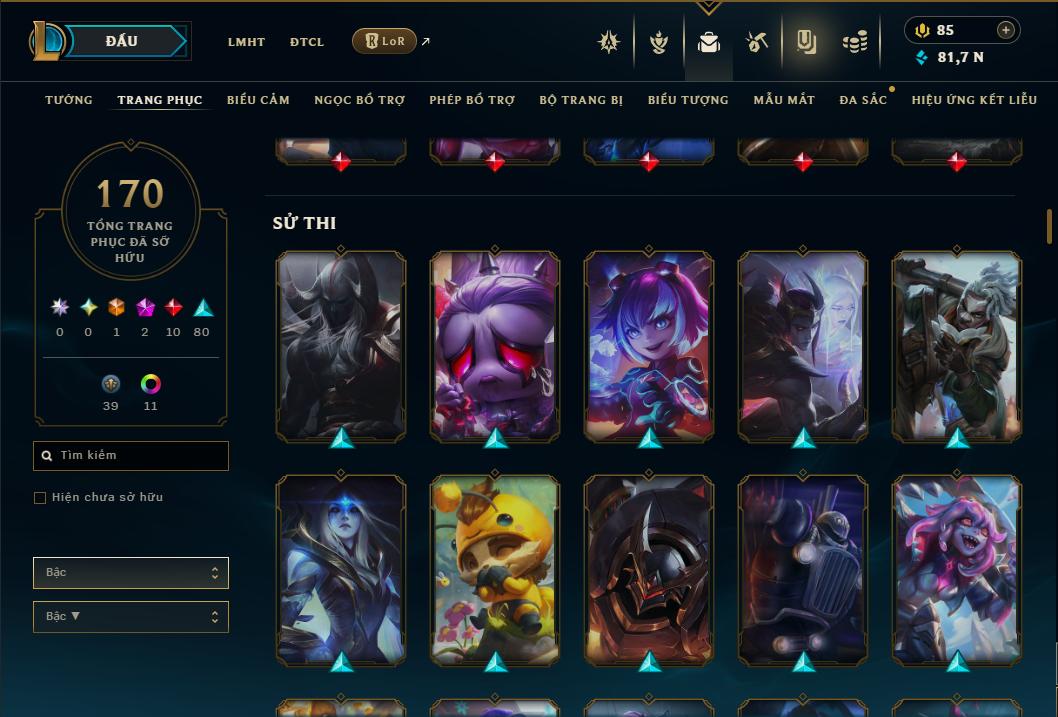 Acc Liên Minh Huyền Thoại/Đấu Trường Chân lý mã số 9355