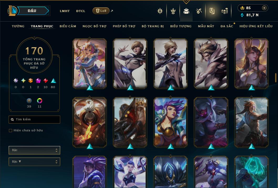 Acc Liên Minh Huyền Thoại/Đấu Trường Chân lý mã số 9355