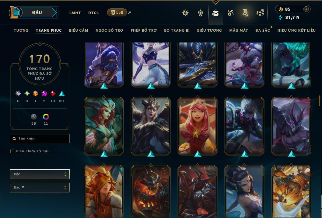 Acc Liên Minh Huyền Thoại/Đấu Trường Chân lý mã số 9355