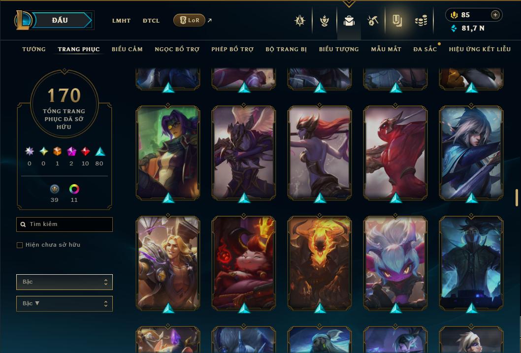 Acc Liên Minh Huyền Thoại/Đấu Trường Chân lý mã số 9355