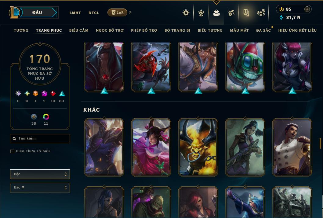 Acc Liên Minh Huyền Thoại/Đấu Trường Chân lý mã số 9355