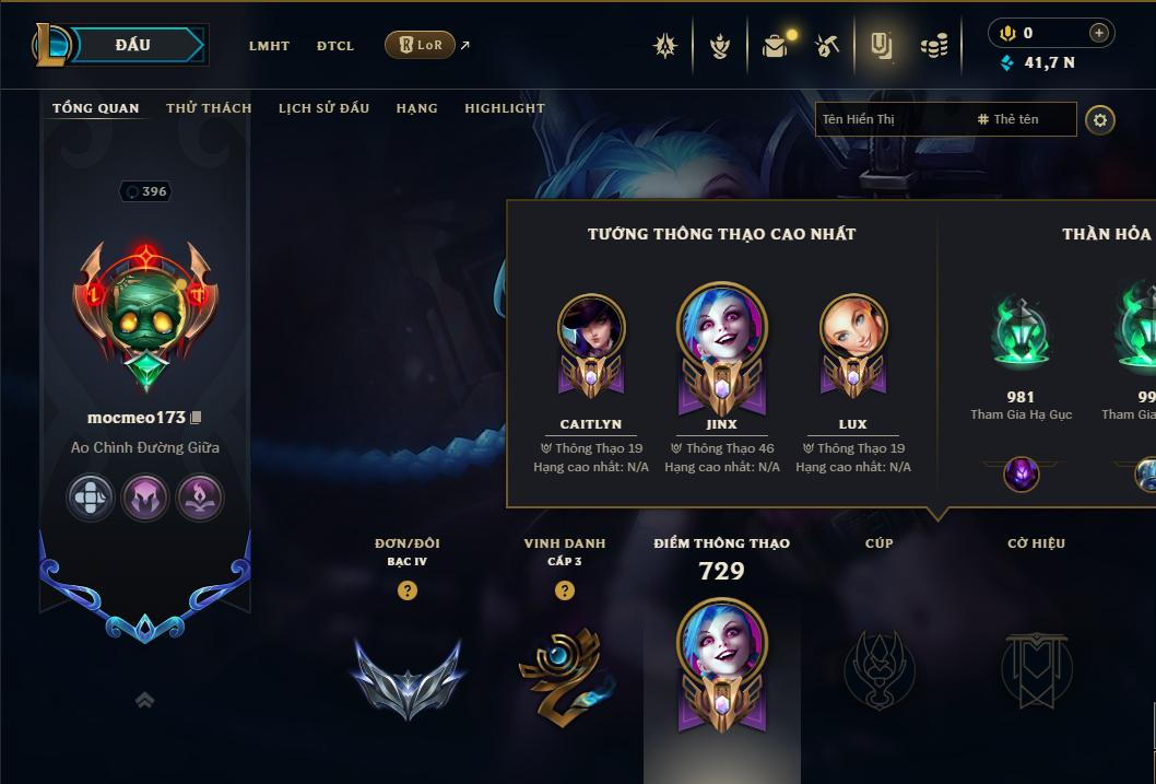 Acc Liên Minh Huyền Thoại/Đấu Trường Chân lý mã số 9356