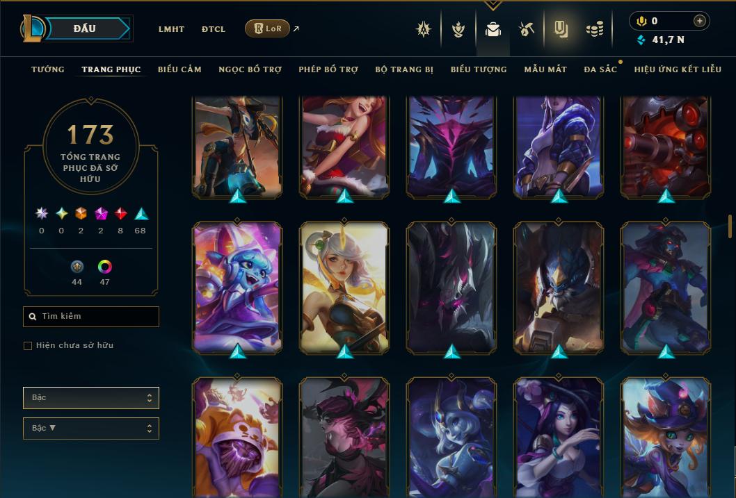 Acc Liên Minh Huyền Thoại/Đấu Trường Chân lý mã số 9356