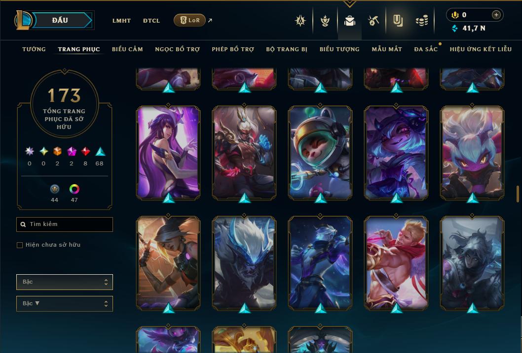 Acc Liên Minh Huyền Thoại/Đấu Trường Chân lý mã số 9356