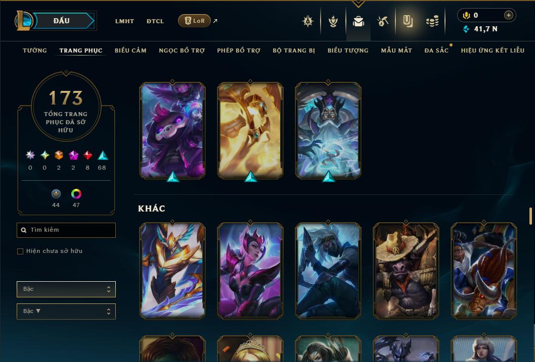 Acc Liên Minh Huyền Thoại/Đấu Trường Chân lý mã số 9356