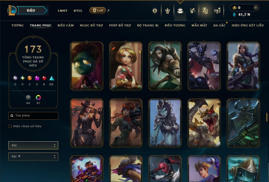 Acc Liên Minh Huyền Thoại/Đấu Trường Chân lý mã số 9356