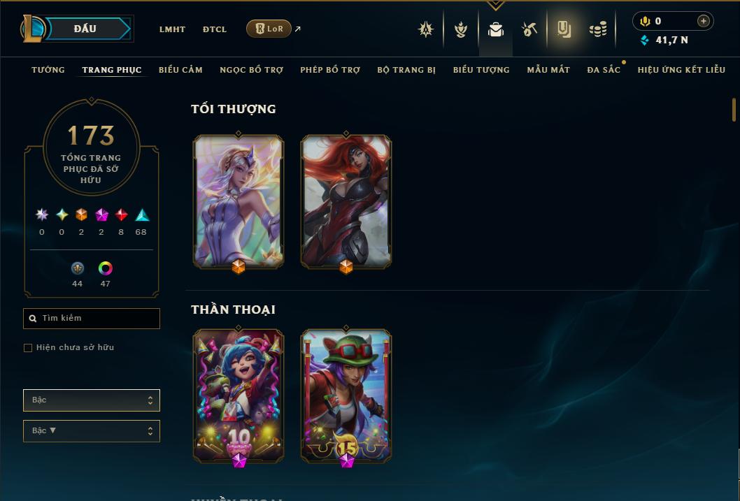 Acc Liên Minh Huyền Thoại/Đấu Trường Chân lý mã số 9356