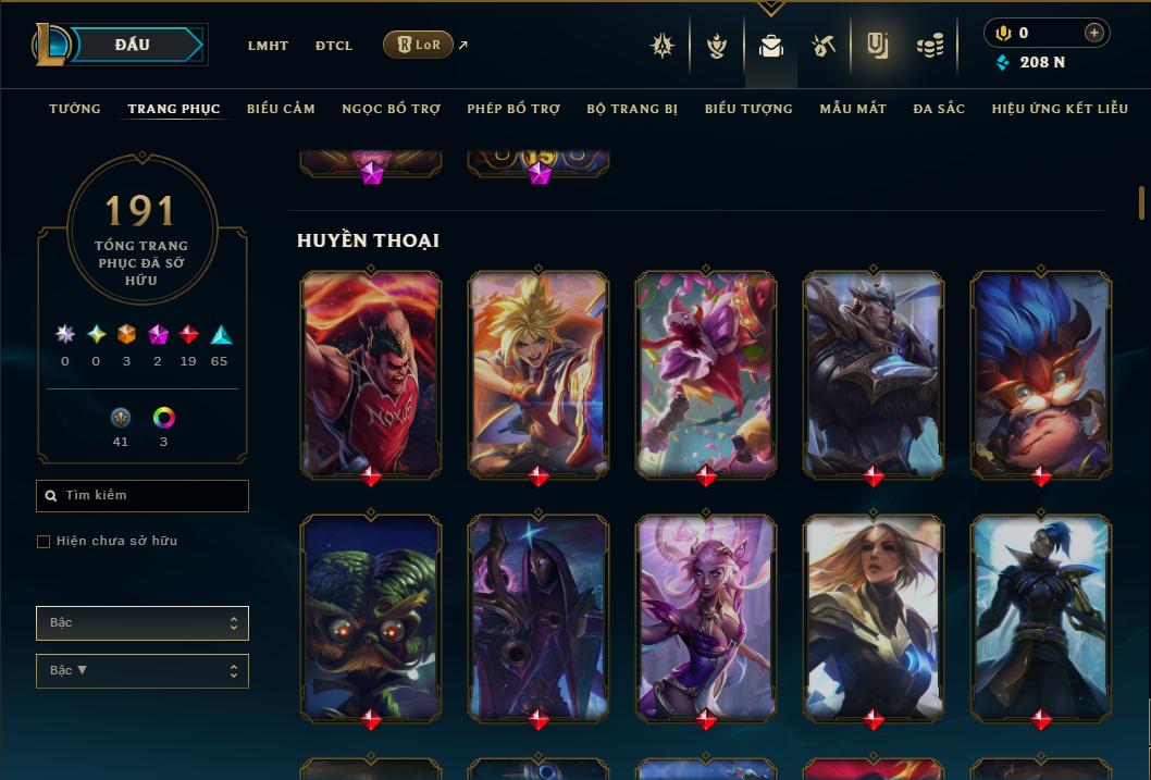 Acc Liên Minh Huyền Thoại/Đấu Trường Chân lý mã số 9357