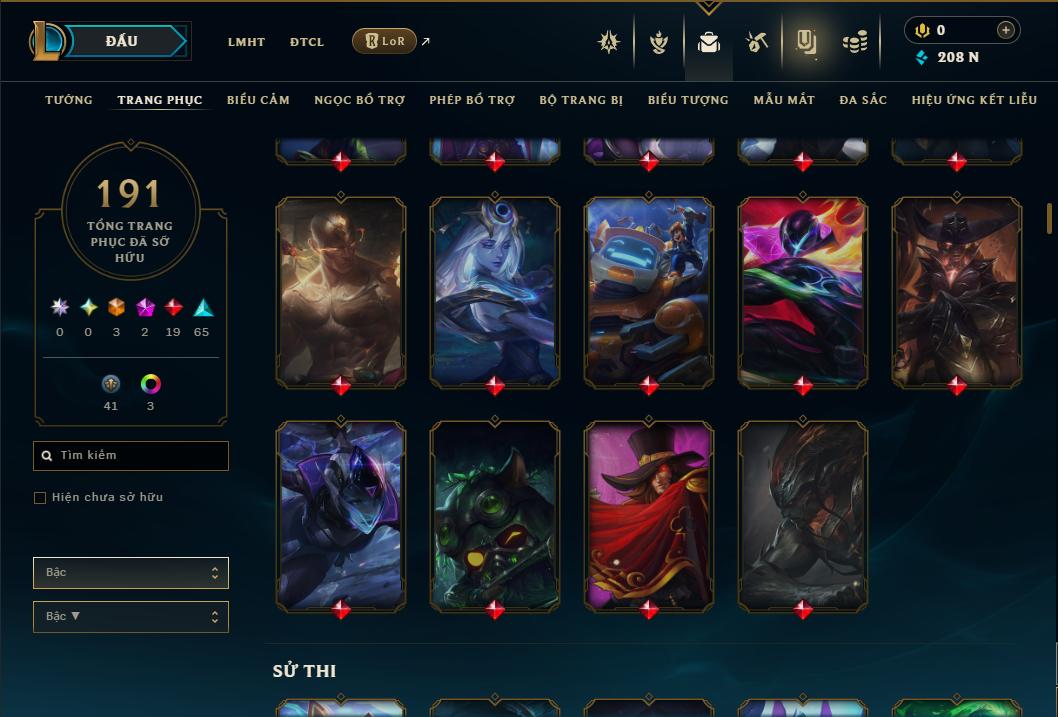 Acc Liên Minh Huyền Thoại/Đấu Trường Chân lý mã số 9357