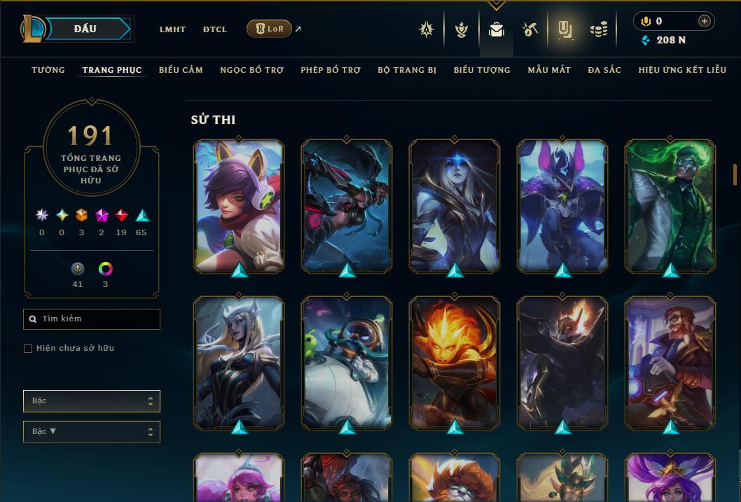 Acc Liên Minh Huyền Thoại/Đấu Trường Chân lý mã số 9357