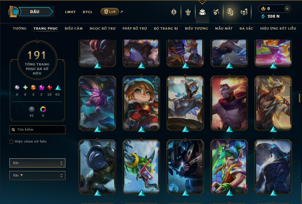 Acc Liên Minh Huyền Thoại/Đấu Trường Chân lý mã số 9357