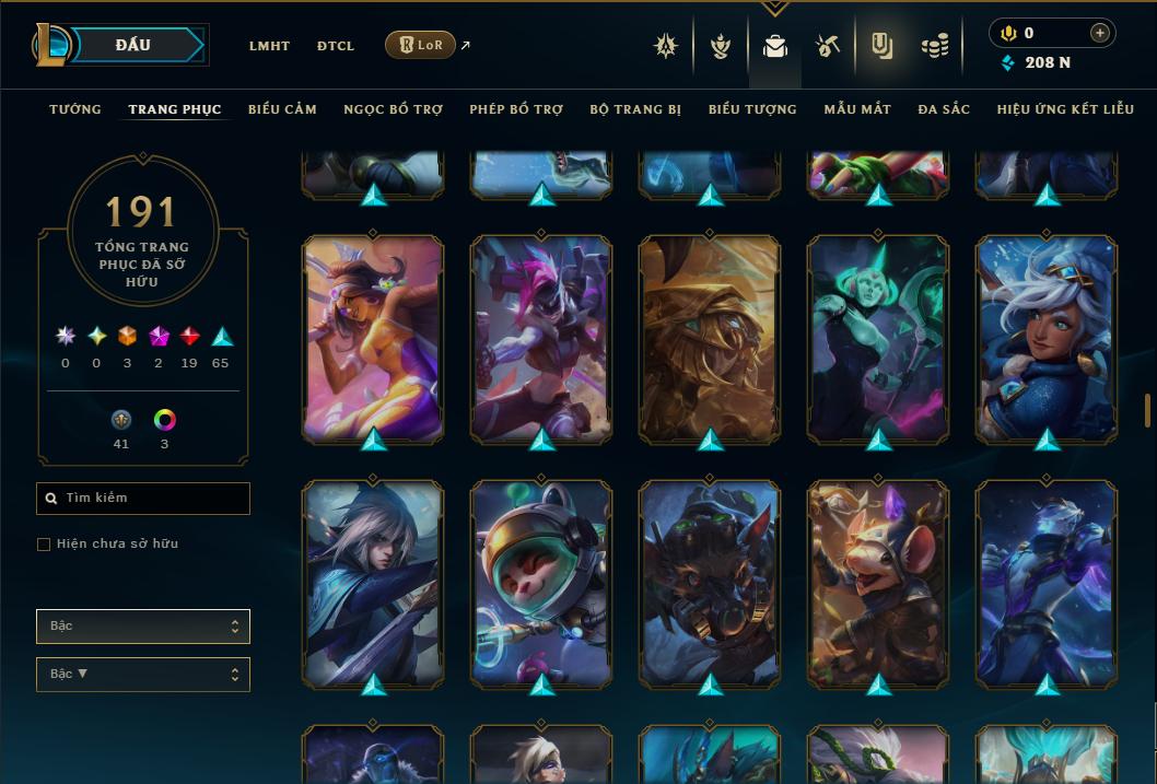 Acc Liên Minh Huyền Thoại/Đấu Trường Chân lý mã số 9357