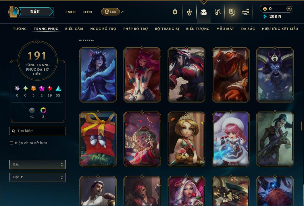 Acc Liên Minh Huyền Thoại/Đấu Trường Chân lý mã số 9357