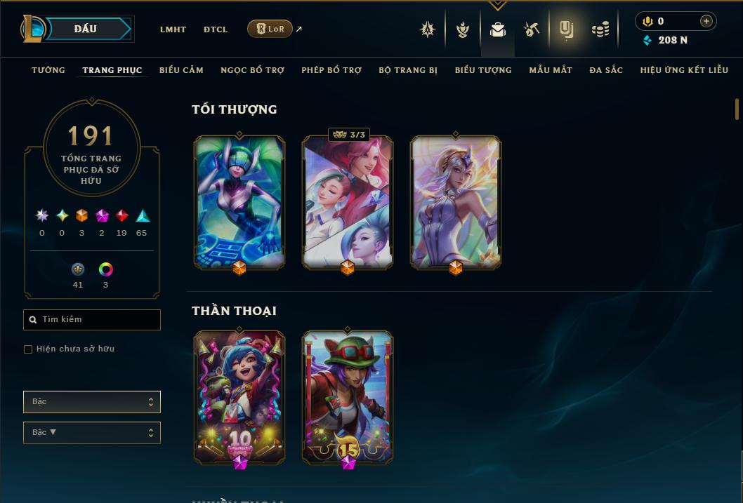 Acc Liên Minh Huyền Thoại/Đấu Trường Chân lý mã số 9357