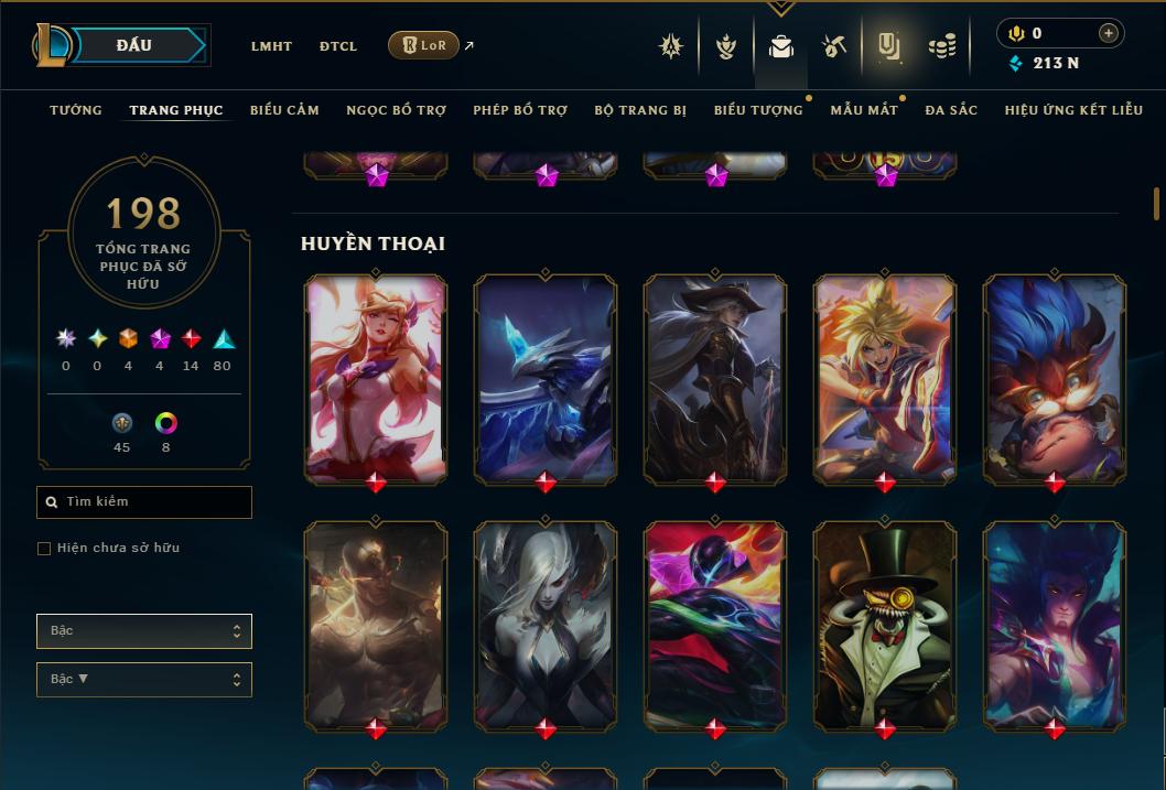 Acc Liên Minh Huyền Thoại/Đấu Trường Chân lý mã số 9358