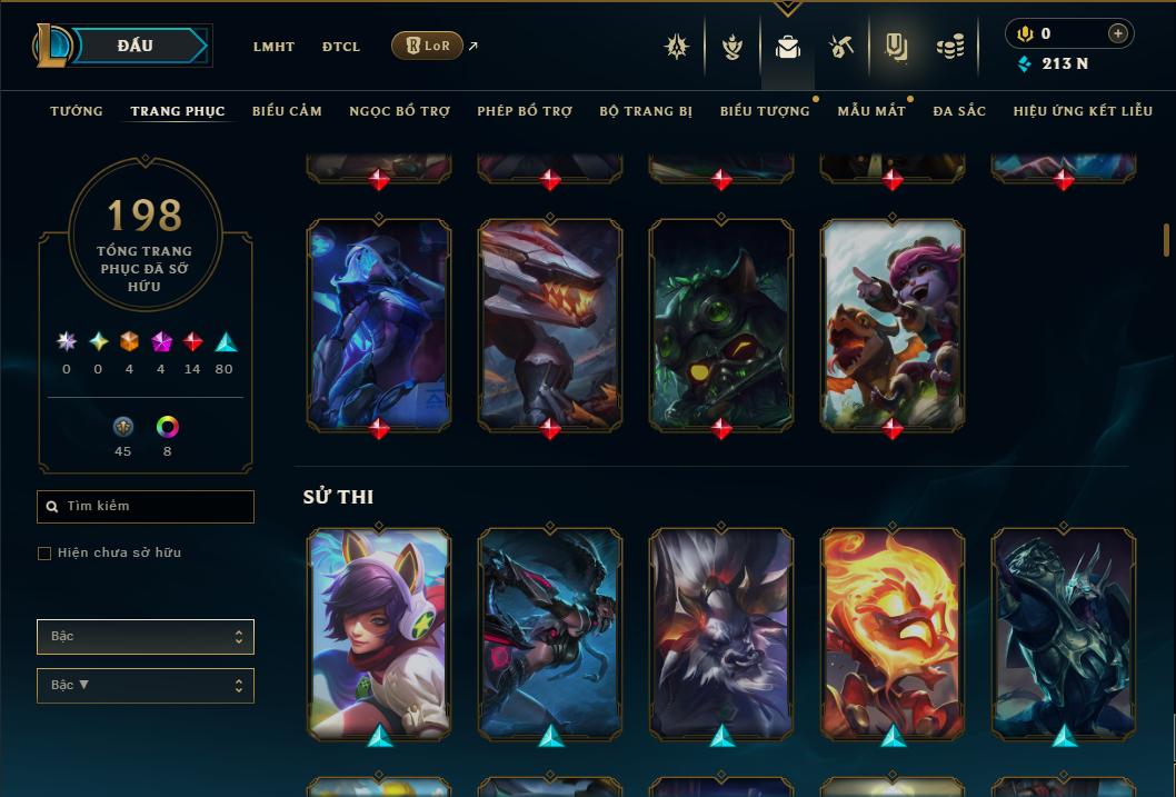 Acc Liên Minh Huyền Thoại/Đấu Trường Chân lý mã số 9358