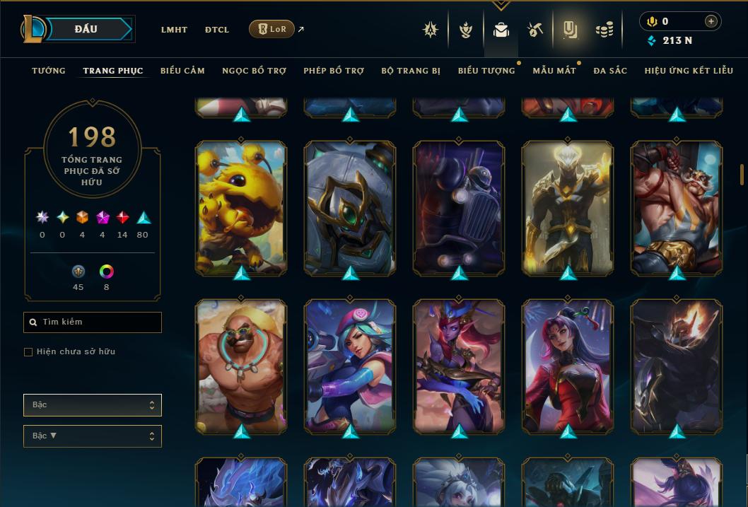 Acc Liên Minh Huyền Thoại/Đấu Trường Chân lý mã số 9358