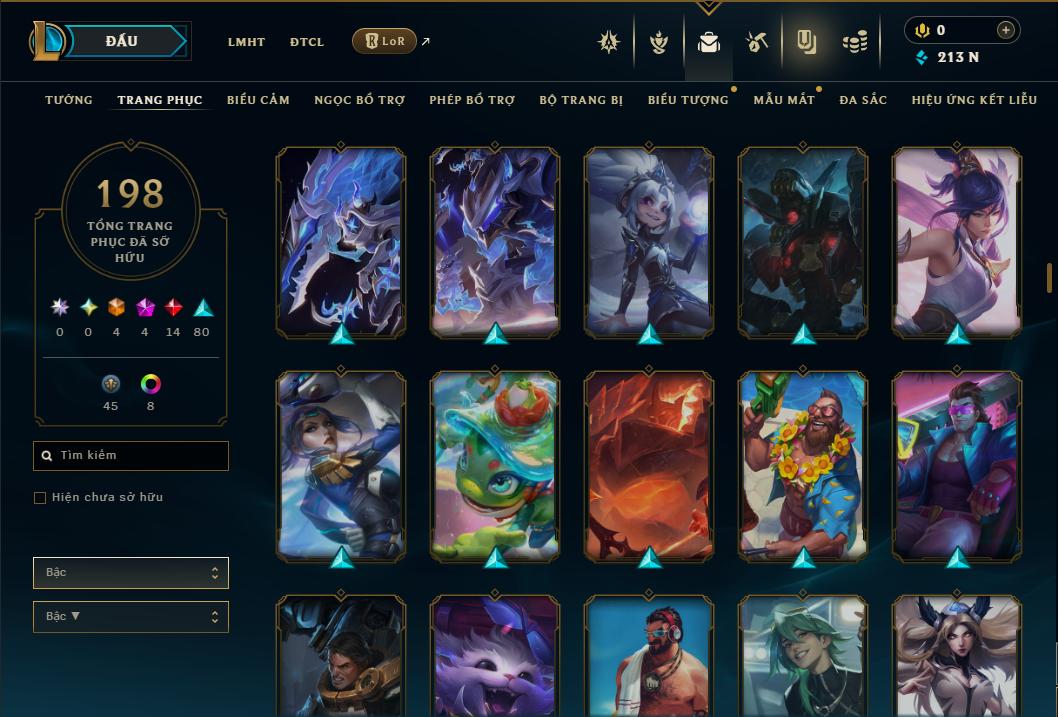 Acc Liên Minh Huyền Thoại/Đấu Trường Chân lý mã số 9358