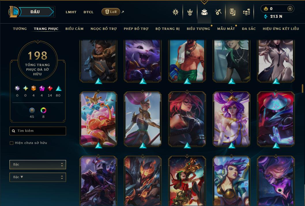 Acc Liên Minh Huyền Thoại/Đấu Trường Chân lý mã số 9358