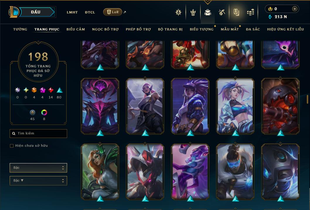 Acc Liên Minh Huyền Thoại/Đấu Trường Chân lý mã số 9358