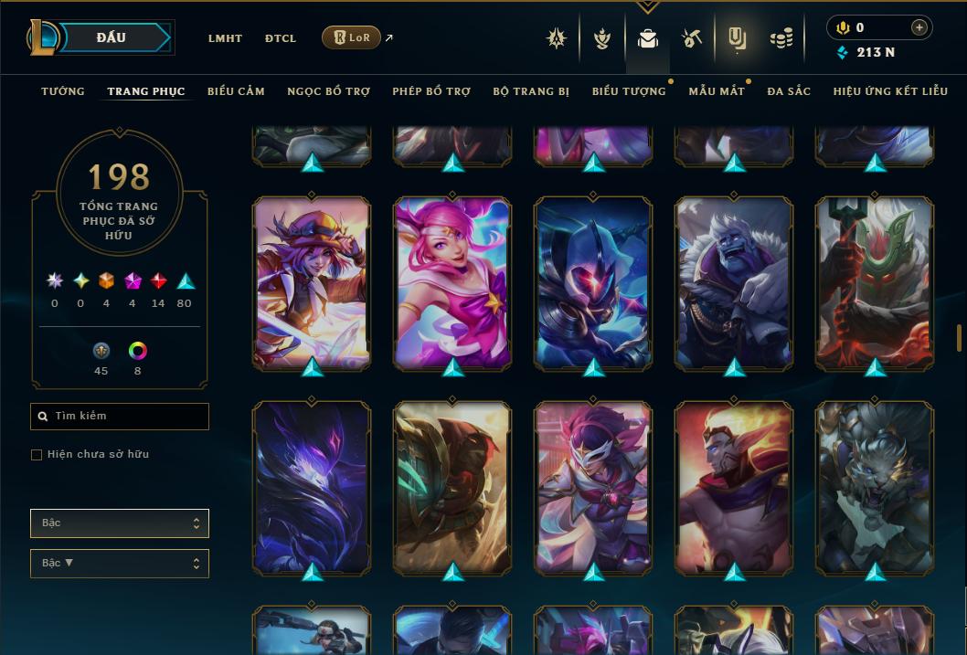 Acc Liên Minh Huyền Thoại/Đấu Trường Chân lý mã số 9358